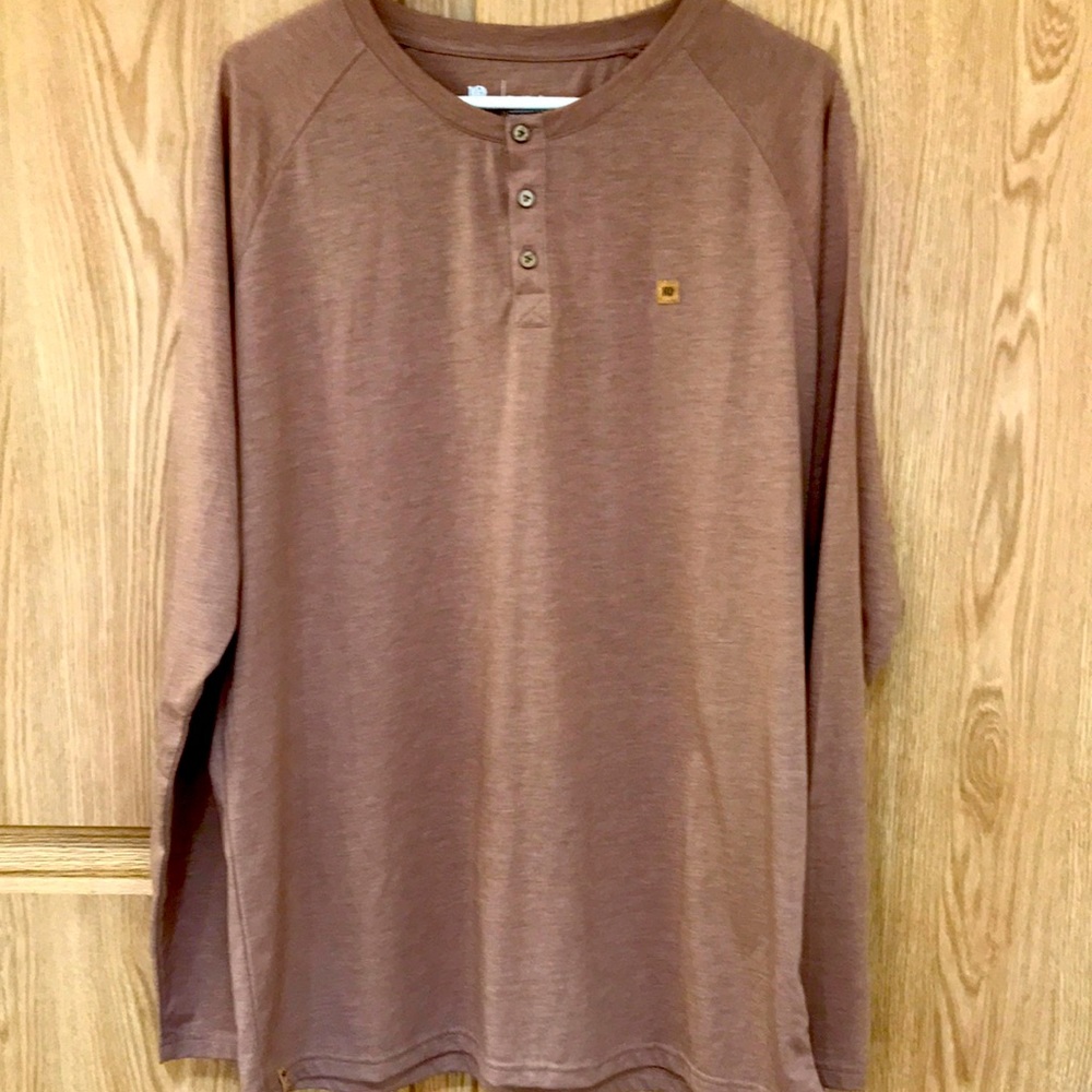 Long Sleeve Button T-shirt Tan soft Great fall Color